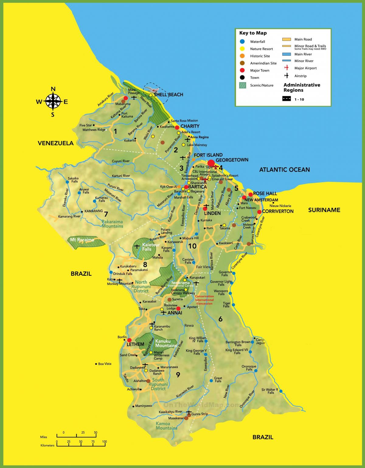 mapa de imagem da Guiana