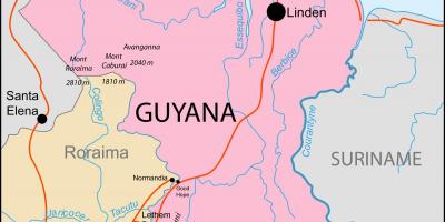 Mapa da Guiana localização no mundo