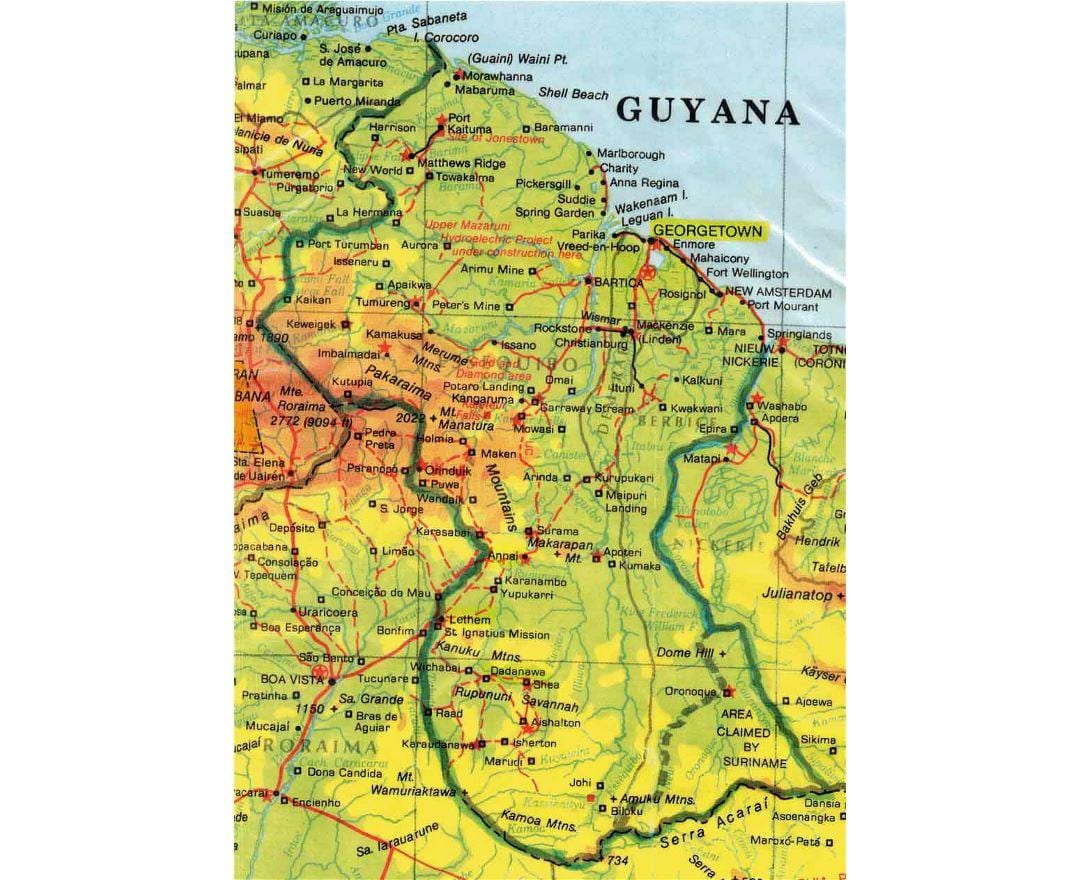 mapa da Guiana áfrica