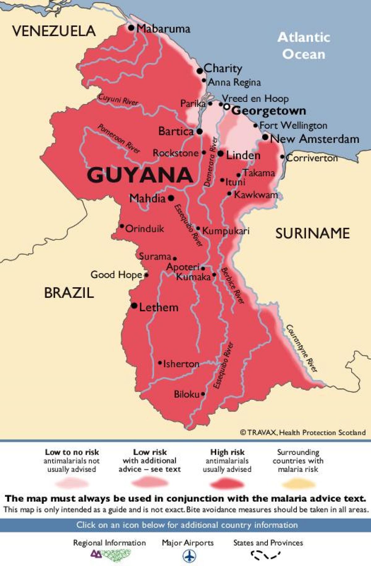 o mapa da Guiana