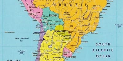 Mapa da Guiana, américa do sul 