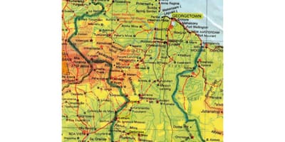 Mapa da Guiana áfrica