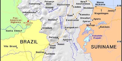 Mapa da Guiana país
