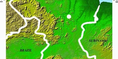 Mapa de satélite, mapa da Guiana