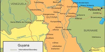 Mapa político da Guiana 